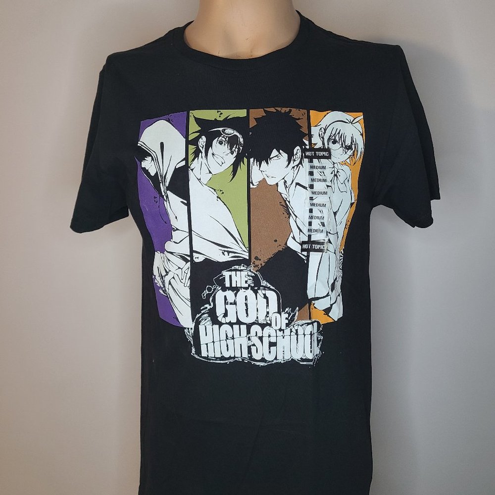 NEW MENS The God of High School Black Short Sleeve Graphic Shirt Sz M